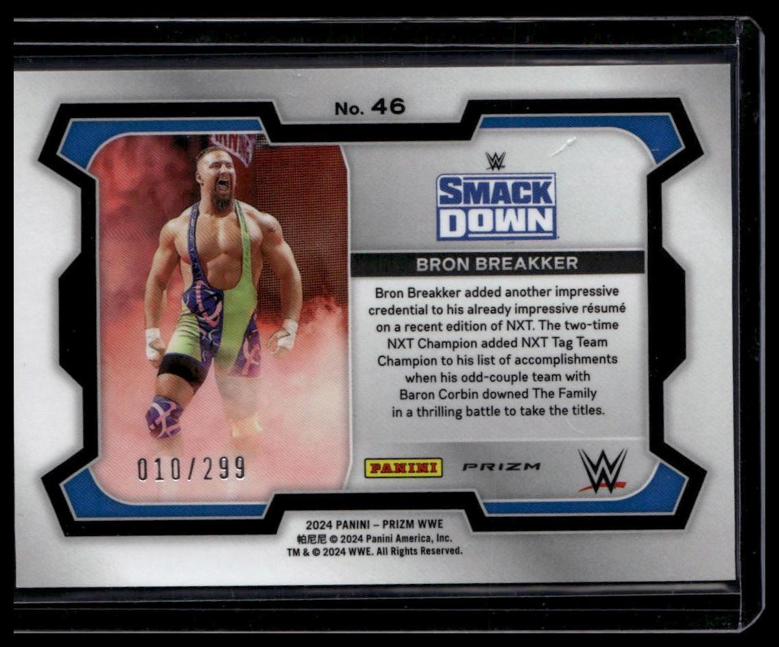 2024 Panini Prizm WWE #46 Bron Breakker Red Prizms #/299
