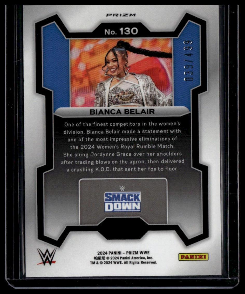 2024 Panini Prizm WWE #130 Bianca Belair Pulsar Prizms #/499