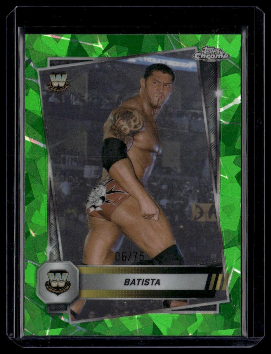2025 Topps Chrome Sapphire Edition WWE #43 Batista Green #/75
