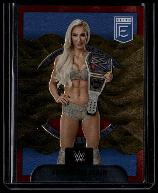 2023 Donruss Elite WWE #2 Charlotte Flair Title Waves Red #/99