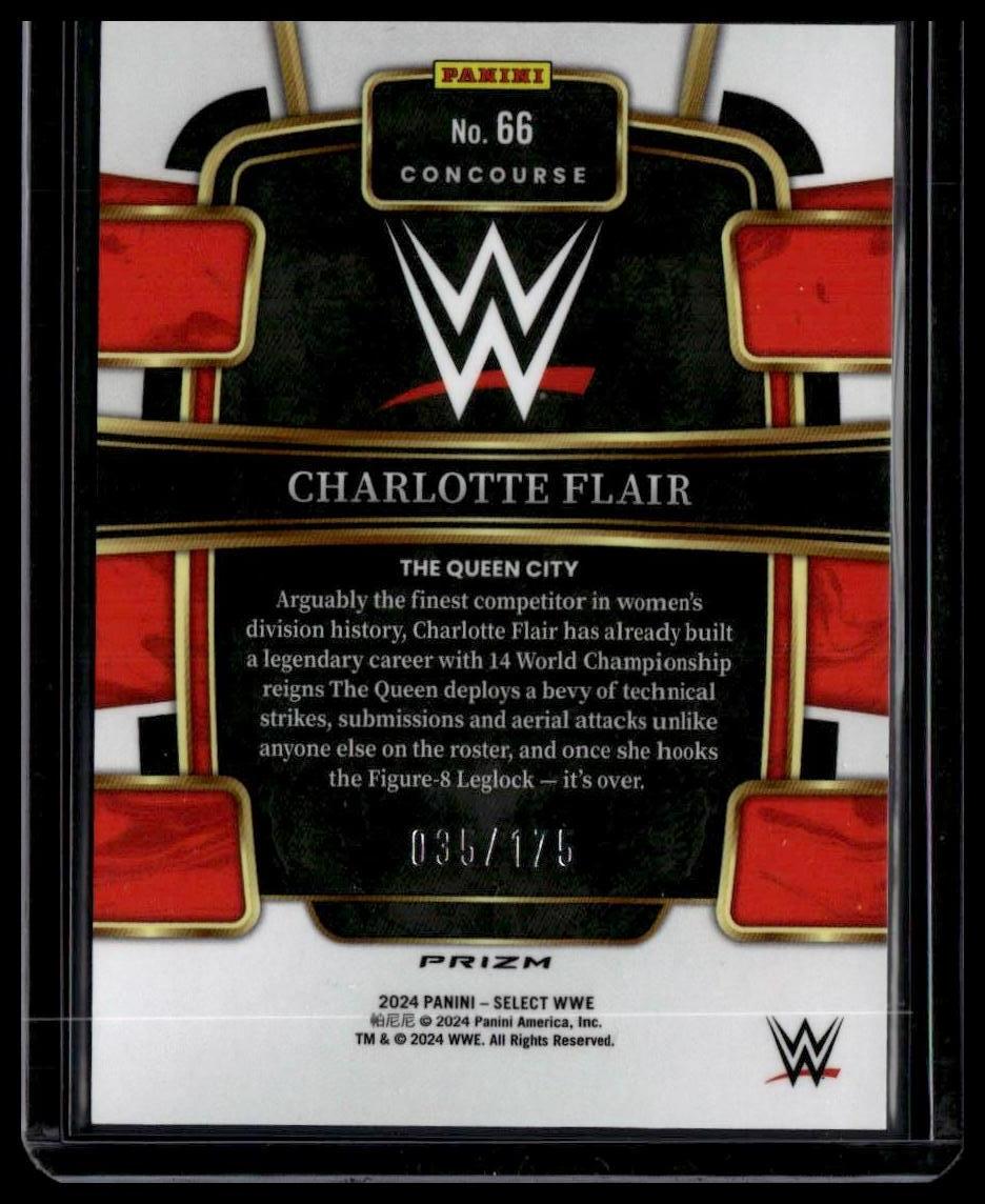 2024 Panini Select WWE #66 Charlotte Flair Red Prizms #/175