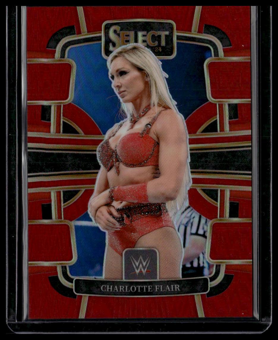 2024 Panini Select WWE #66 Charlotte Flair Red Prizms #/175