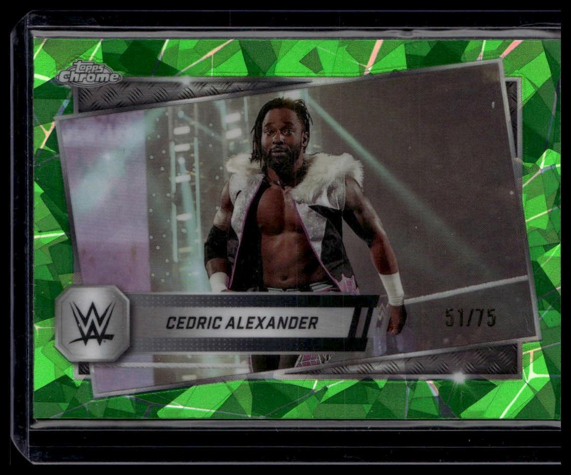 2025 Topps Chrome Sapphire Edition WWE #143 Cedric Alexander Green #/75