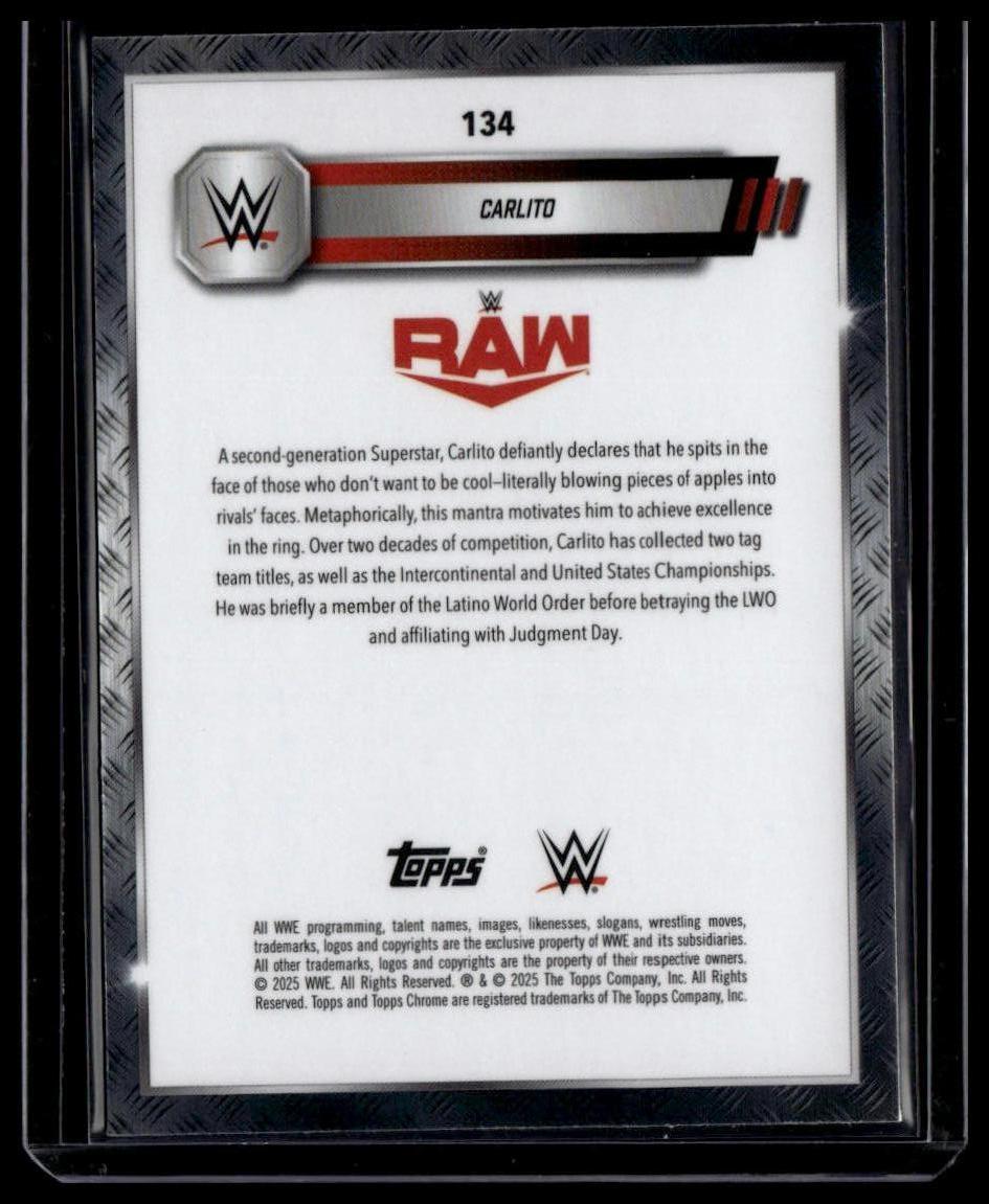 2025 Topps Chrome WWE #134 Carlito Blue Geometric Refractor #/99