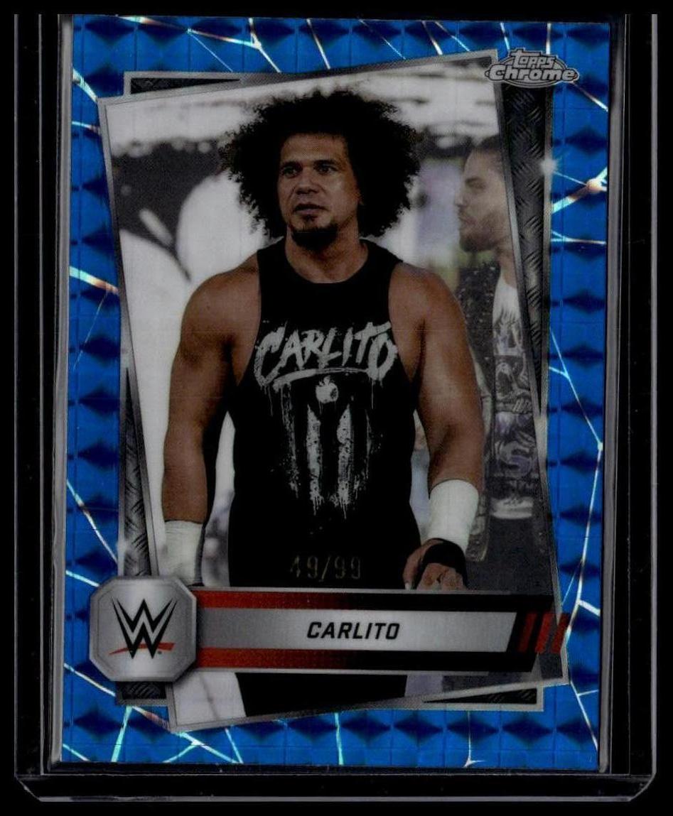 2025 Topps Chrome WWE #134 Carlito Blue Geometric Refractor #/99