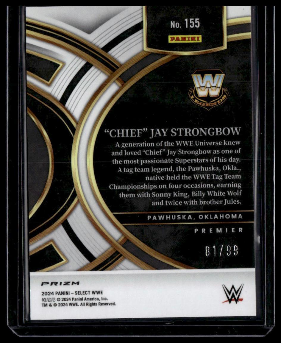 2024 Panini Select WWE #155 "Chief" Jay Strongbow Red Wave Prizms #/99