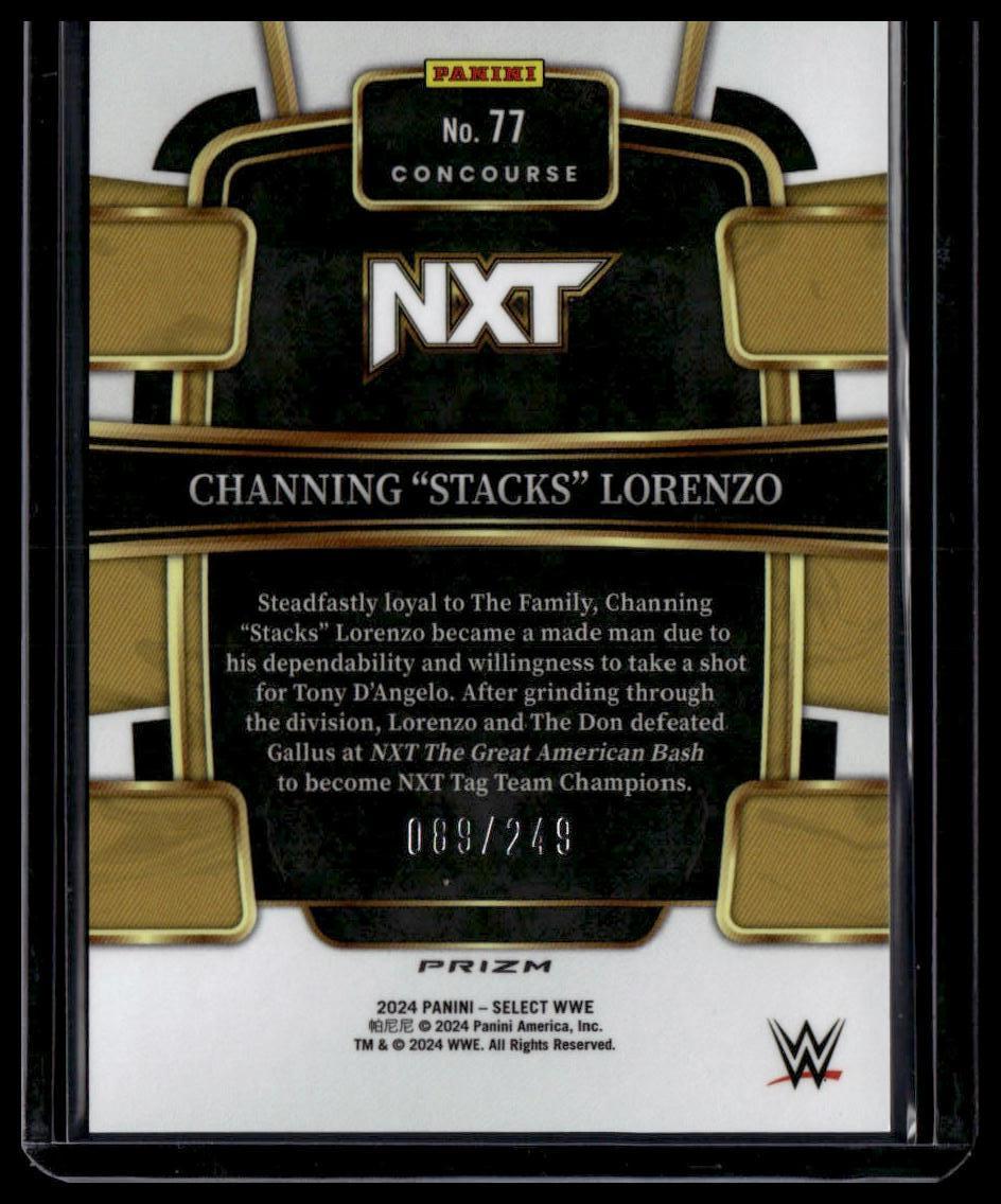 2024 Panini Select WWE #77 Channing "Stacks" Lorenzo Light Blue Prizms #/249