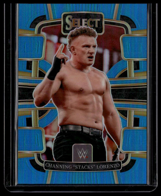 2024 Panini Select WWE #77 Channing "Stacks" Lorenzo Light Blue Prizms #/249