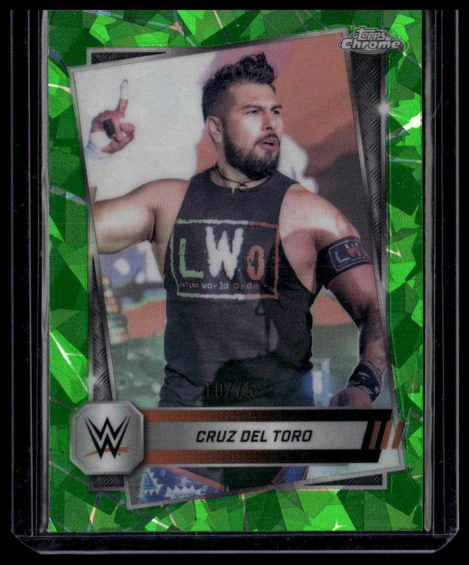 2025 Topps Chrome Sapphire Edition WWE #76 Cruz Del Toro Green #/75