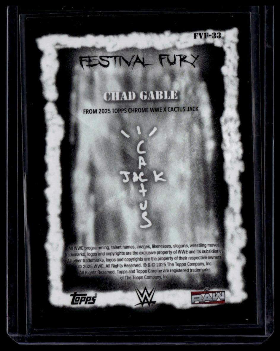 2025 Topps Chrome WWE x Cactus Jack #88 Chad Gable Festival Fury Gold /50