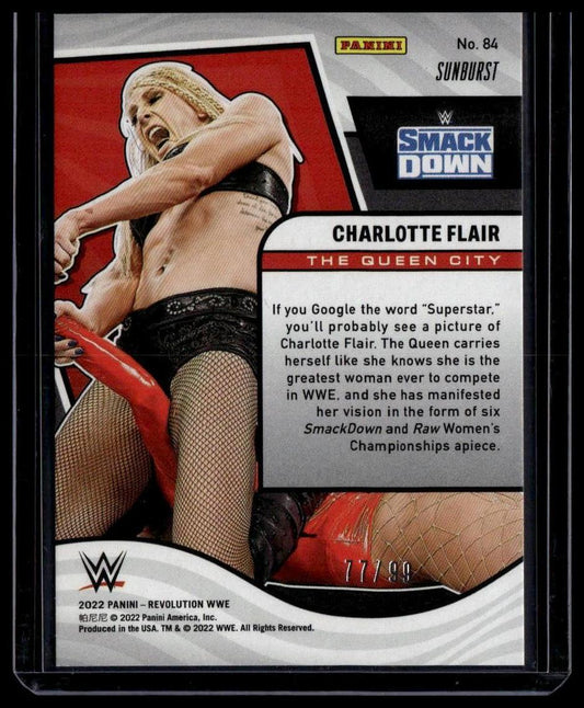 2022 Panini Revolution WWE #84 Charlotte Flair Sunburst #/99