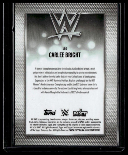 2026 Topps Chrome WWE #159 Carlee Bright Logofractor Gold #/50