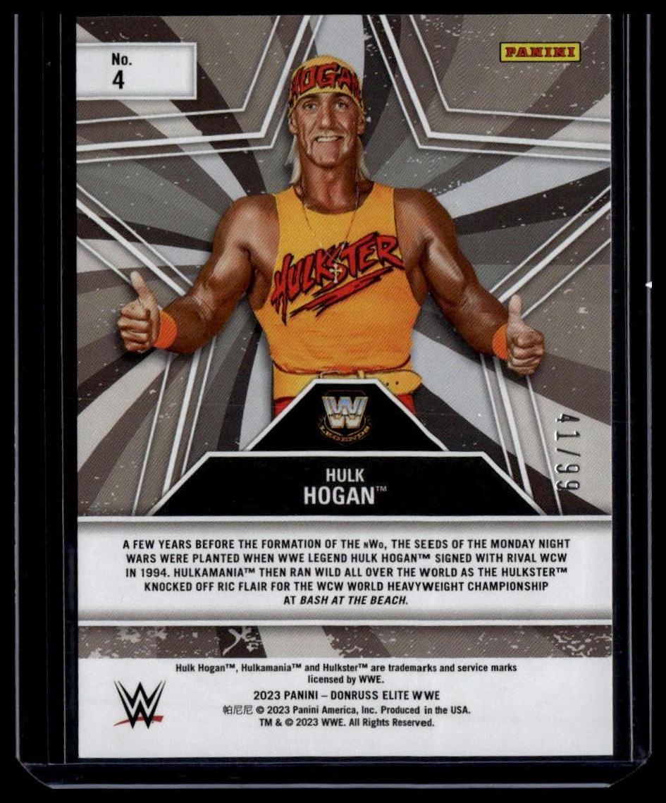 2023 Donruss Elite WWE #4 Hulk Hogan Star Status Red #/99