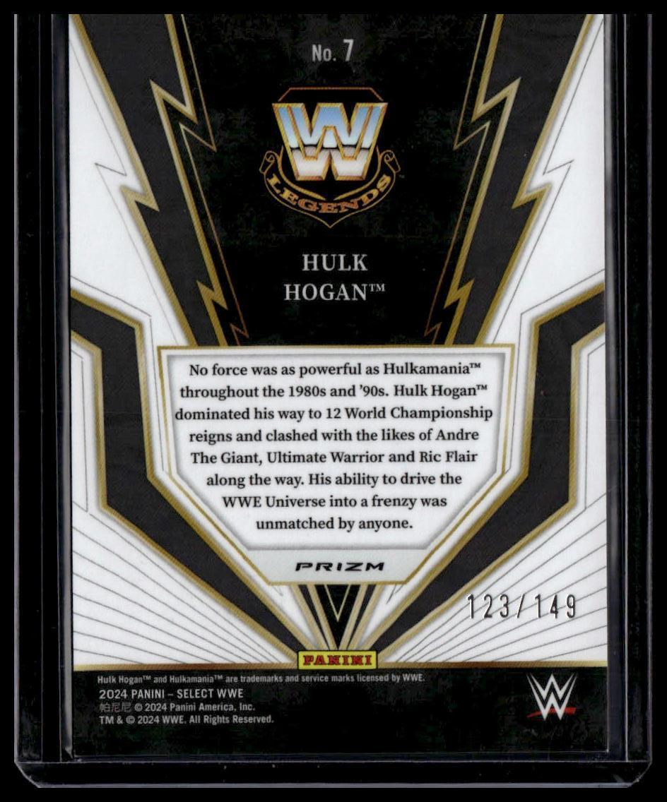 2024 Panini Select WWE #7 Hulk Hogan Turbo Charged Red Wave Prizms #/149