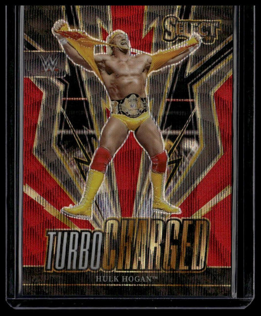 2024 Panini Select WWE #7 Hulk Hogan Turbo Charged Red Wave Prizms #/149