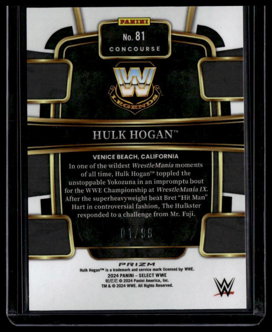2024 Panini Select WWE #81 Hulk Hogan Red Wave Prizms #/99