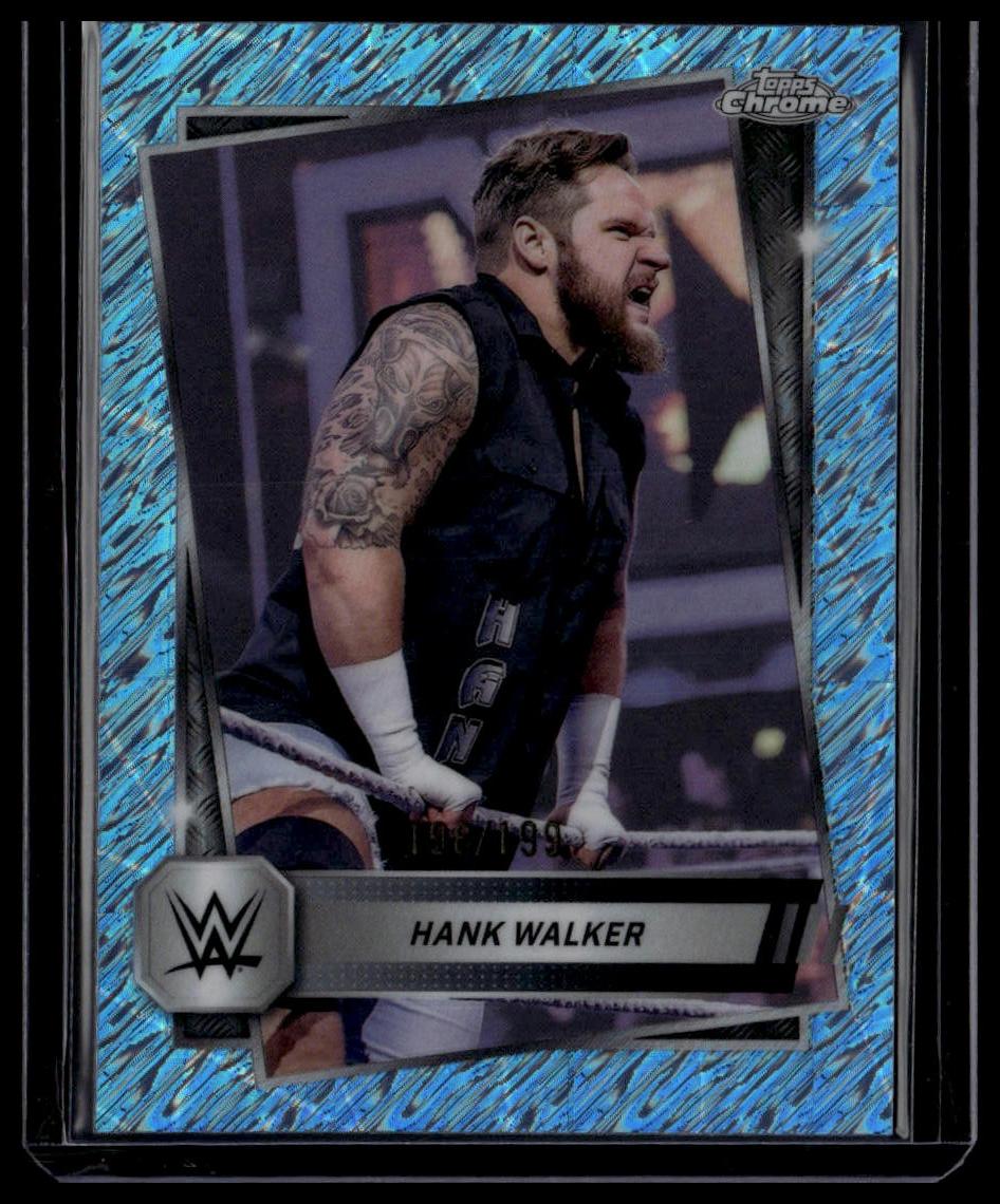 2025 Topps Chrome WWE #65 Hank Walker Aqua Shimmer Refractor #/199