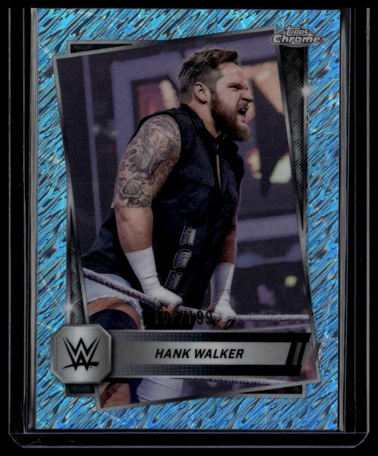 2025 Topps Chrome WWE #65 Hank Walker Aqua Shimmer Refractor #/199