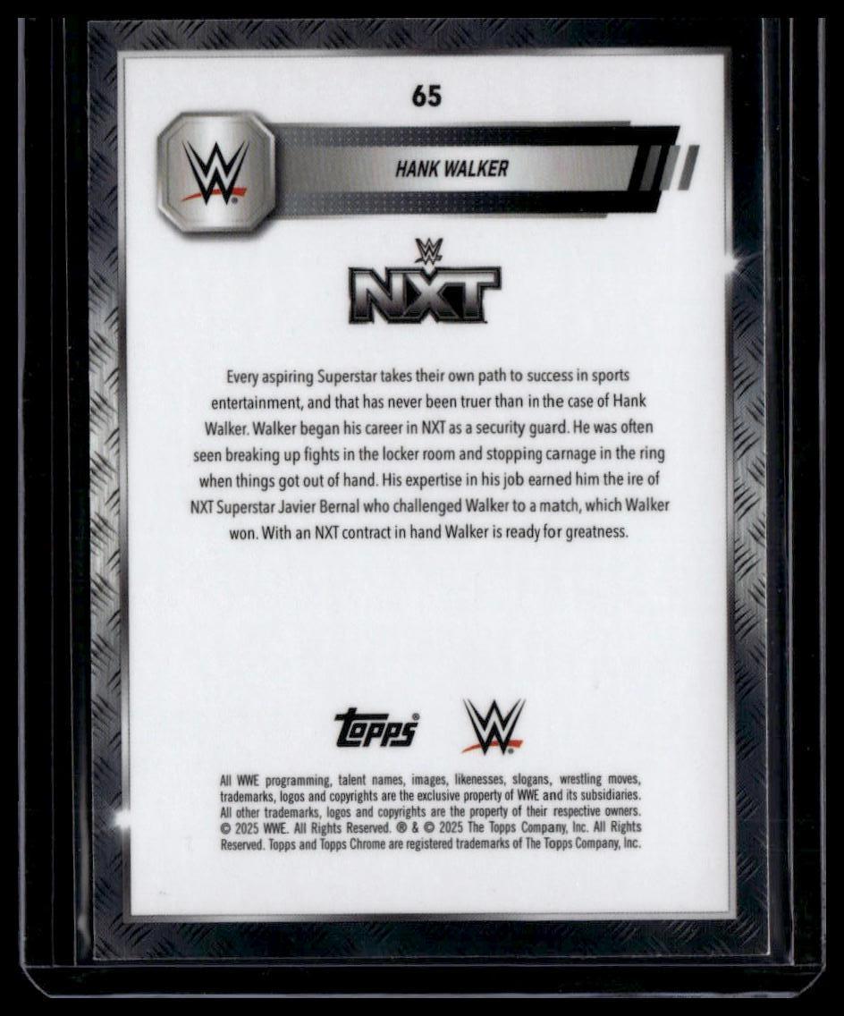 2025 Topps Chrome WWE #65 Hank Walker Blue Refractor #/150