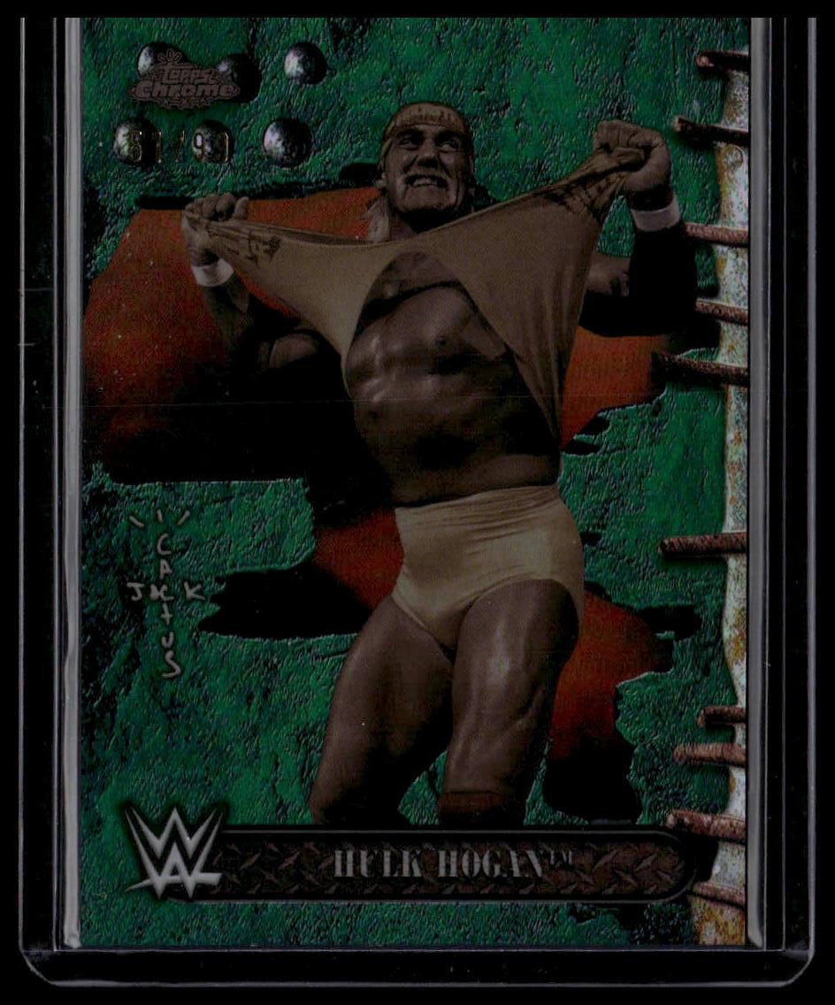 2025 Topps Chrome WWE x Cactus Jack #60 Hulk Hogan Green #/99