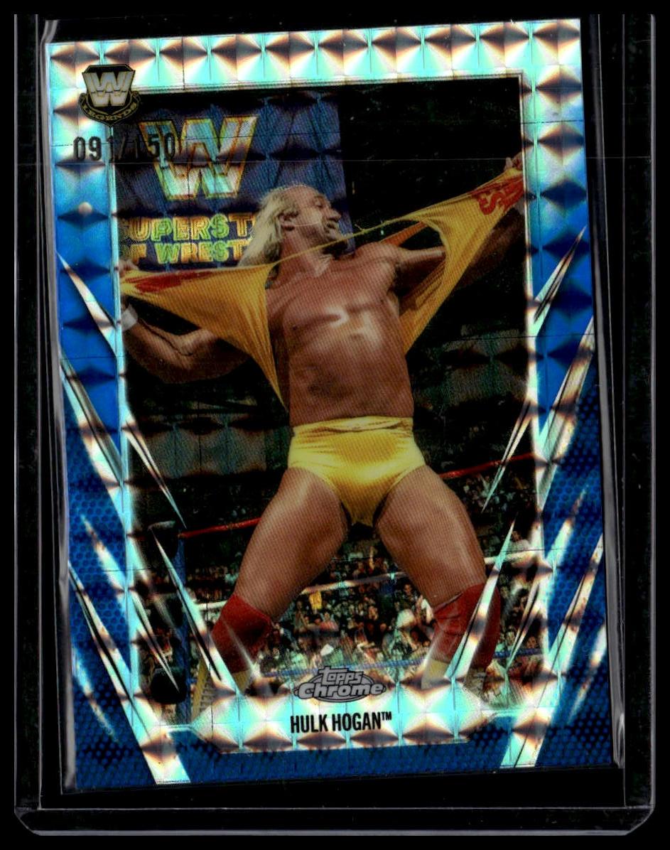2026 Topps Chrome WWE #25 Hulk Hogan Blue Refractor #/150