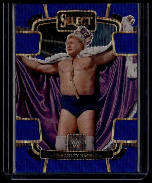 2024 Panini Select WWE #61 Harley Race Blue Wave Prizms #/49