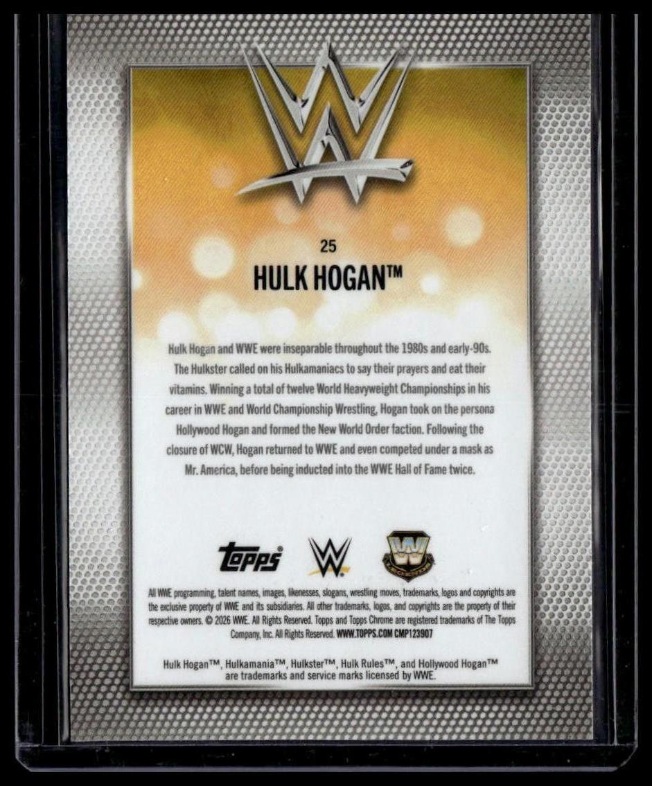 2026 Topps Chrome WWE #25 Hulk Hogan Negative Refractor