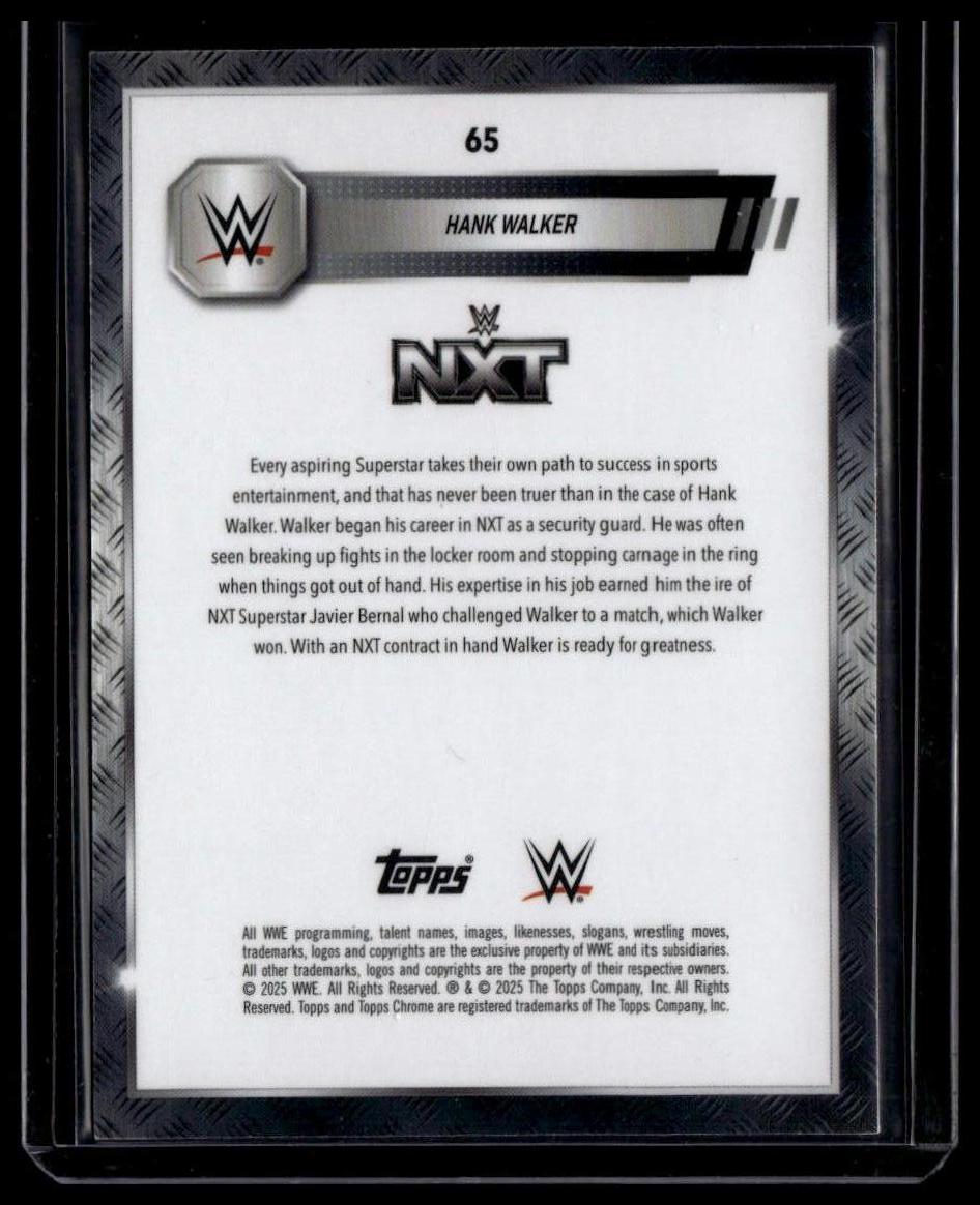 2025 Topps Chrome WWE #65 Hank Walker Aqua Shimmer Refractor #/199