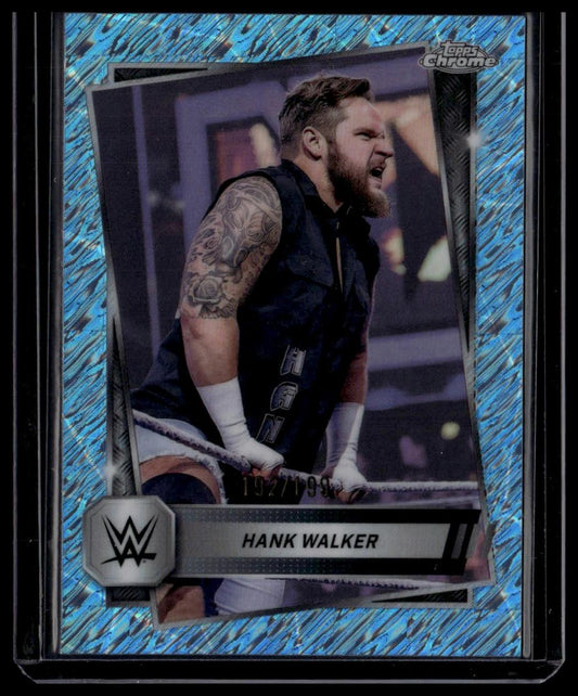 2025 Topps Chrome WWE #65 Hank Walker Aqua Shimmer Refractor #/199