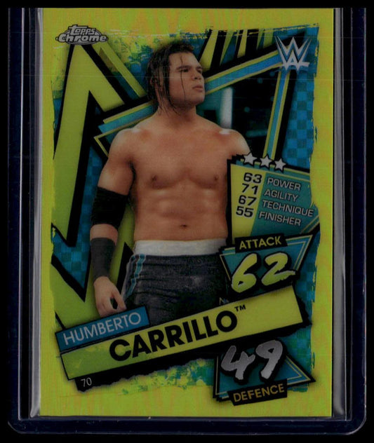 2021 Topps Chrome Slam Attax WWE #70 Humberto Carrillo Yellow Refractors #/99