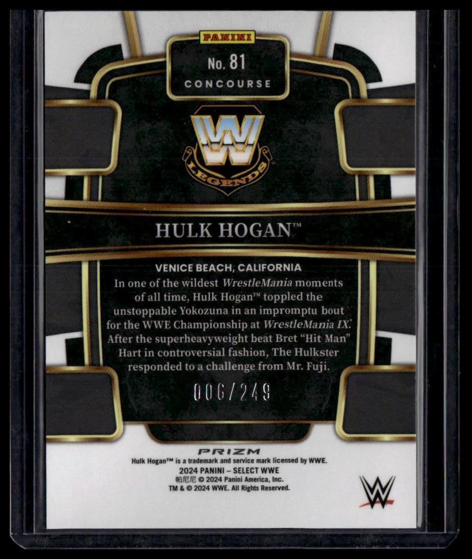 2024 Panini Select WWE #254 "Hollywood" Hulk Hogan Light Blue Prizms #/249