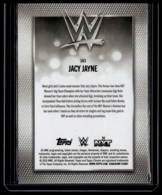 2026 Topps Chrome WWE #161 Jacy Jayne Blue Geometric Refractor #/150