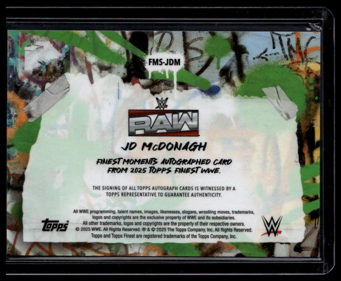 2025 Topps Finest WWE #FMS-JDM JD McDonagh Finest Moments Signatures