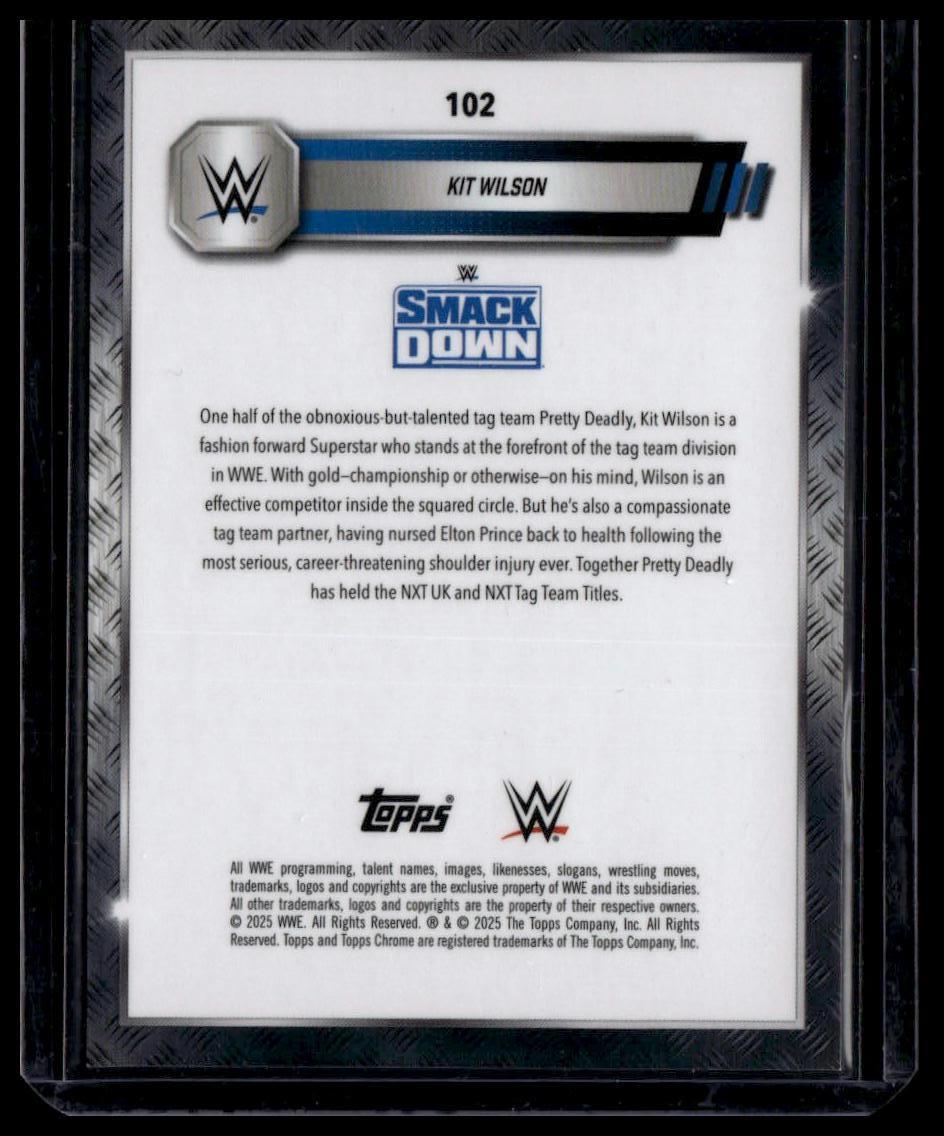 2025 Topps Chrome WWE #102 Kit Wilson Steel Cage Refractor #/37
