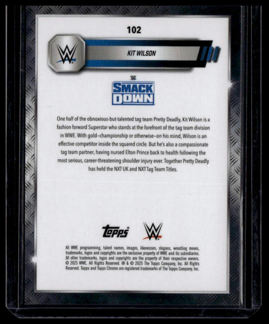 2025 Topps Chrome WWE #102 Kit Wilson Steel Cage Refractor #/37