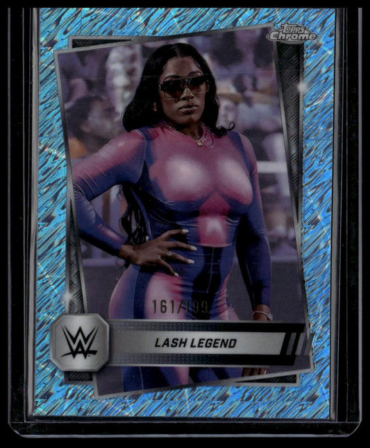 2025 Topps Chrome WWE #139 Lash Legend Aqua Shimmer Refractor #/199