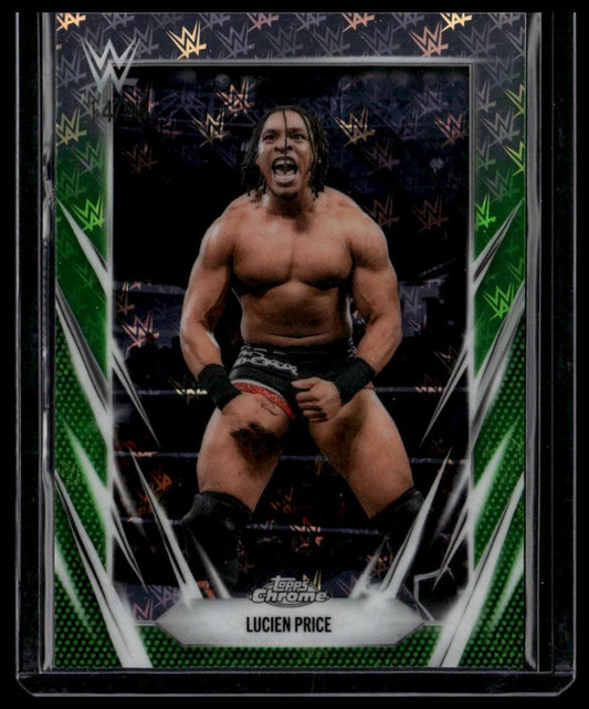 2026 Topps Chrome WWE #107 Lucien Price Logofractor Green #/99
