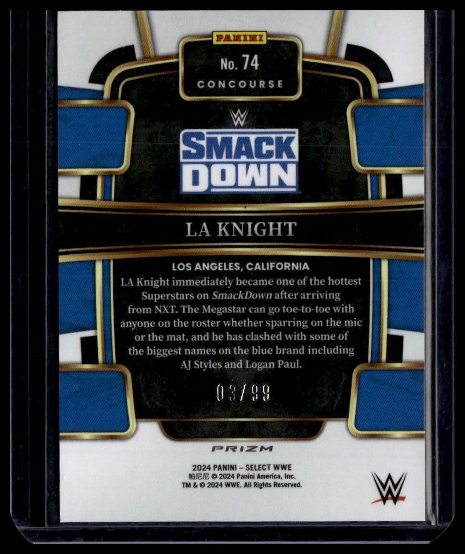 2024 Panini Select WWE #74 LA Knight Red Wave Prizms #/99