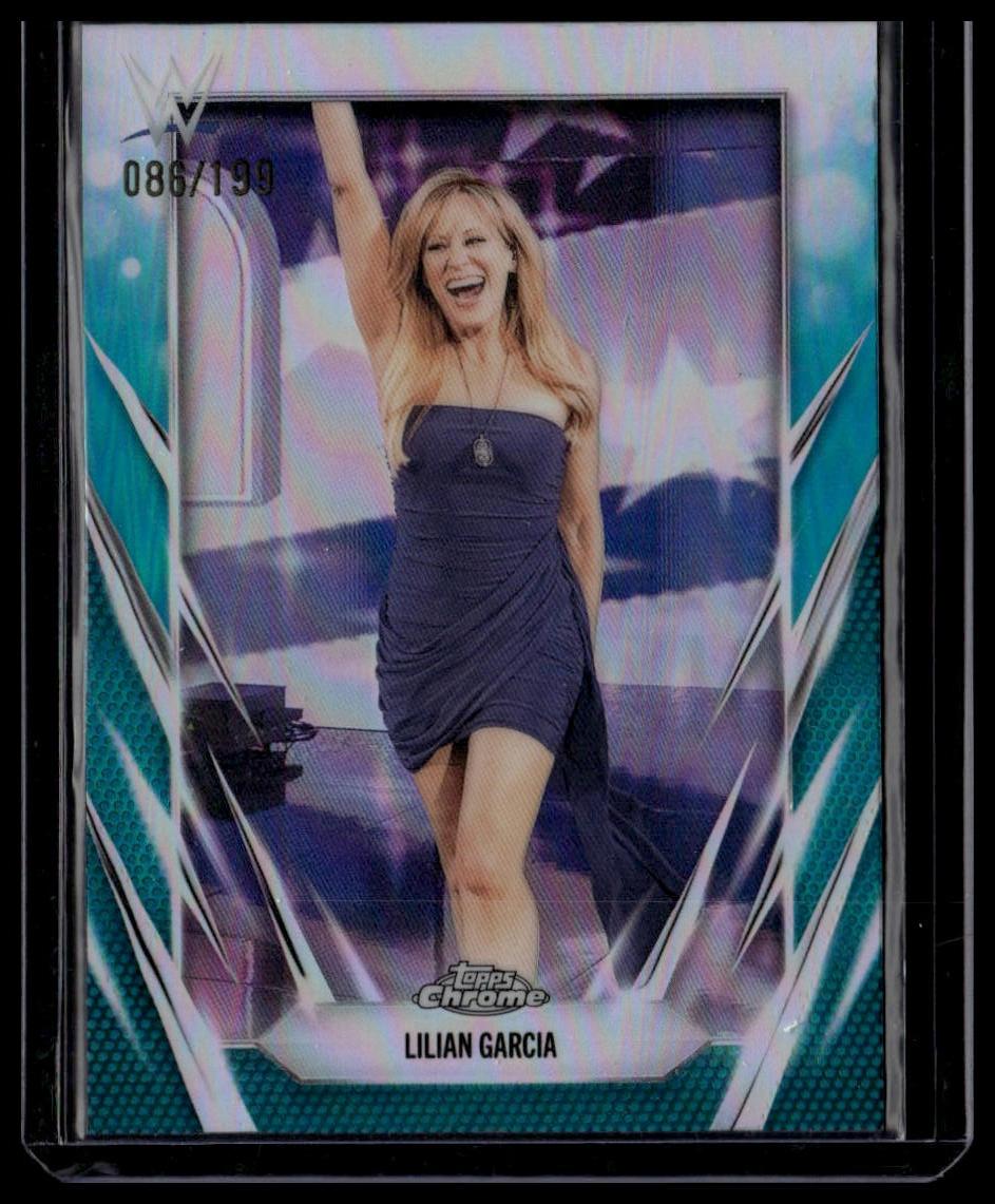 2026 Topps Chrome WWE #182 Lilian Garcia Aqua Refractor #/199