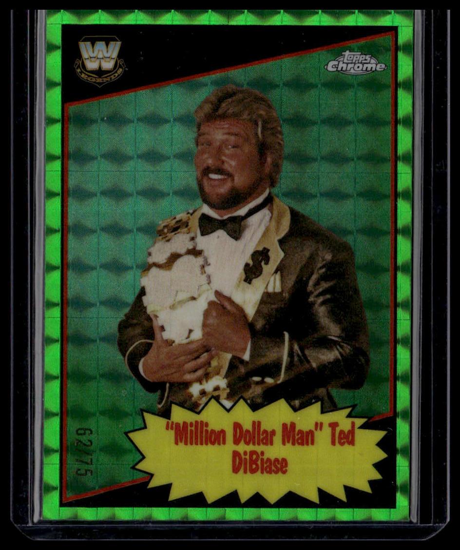 2025 Topps Chrome Million Dollar Man Ted DiBiase 1985 Legends Green Geo /75