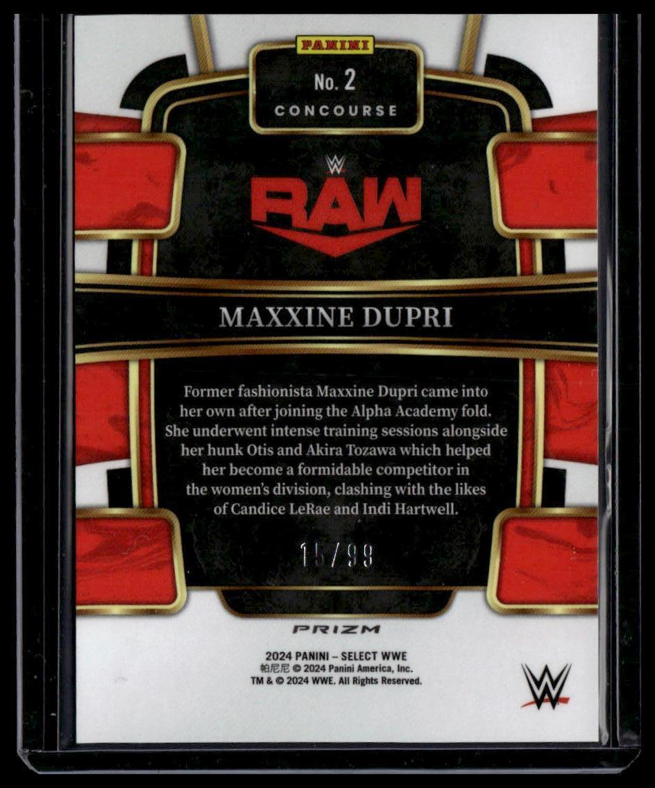 2024 Panini Select WWE #2 Maxxine Dupri Red Wave Prizms #/99