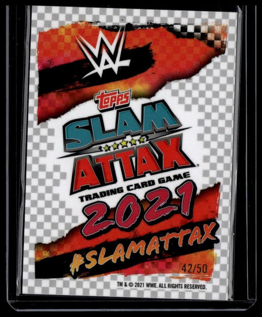 2021 Topps Chrome Slam Attax WWE #90 MVP Green Refractors #/50