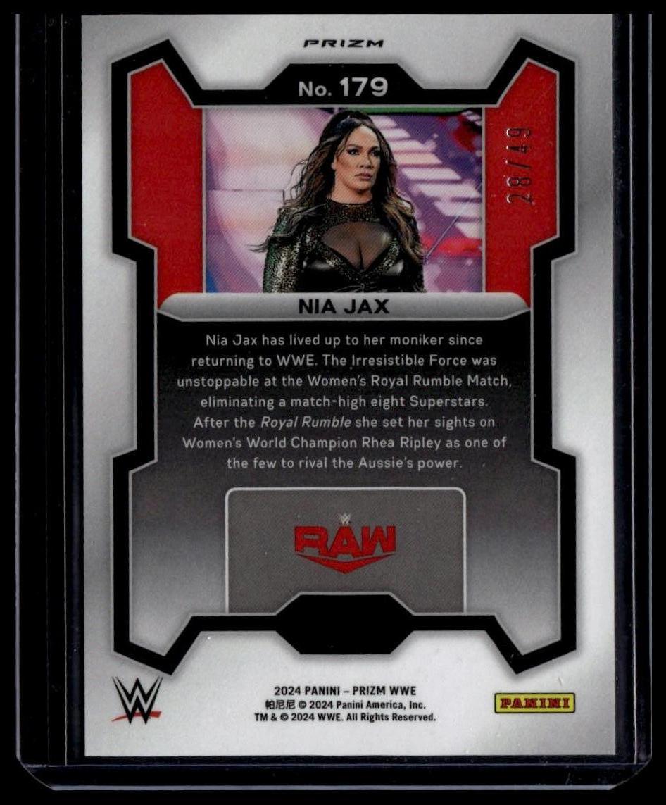 2024 Panini Prizm WWE #179 Nia Jax Teal Prizms #/49