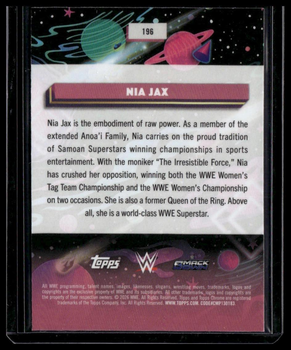 2026 Topps Chrome Cosmic #196 Nia Jax Purple Nebula Refractor #/150