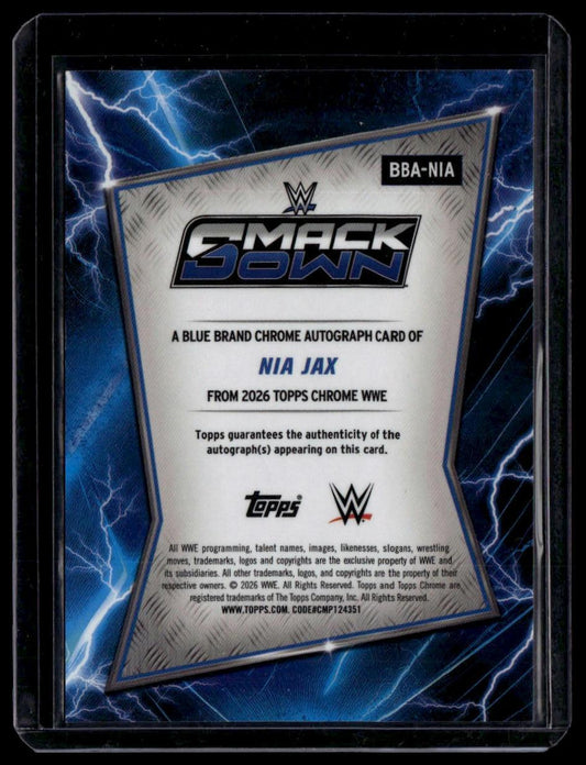 2026 Topps Chrome WWE #BBA-NIA Nia Jax Blue Brand Autographs