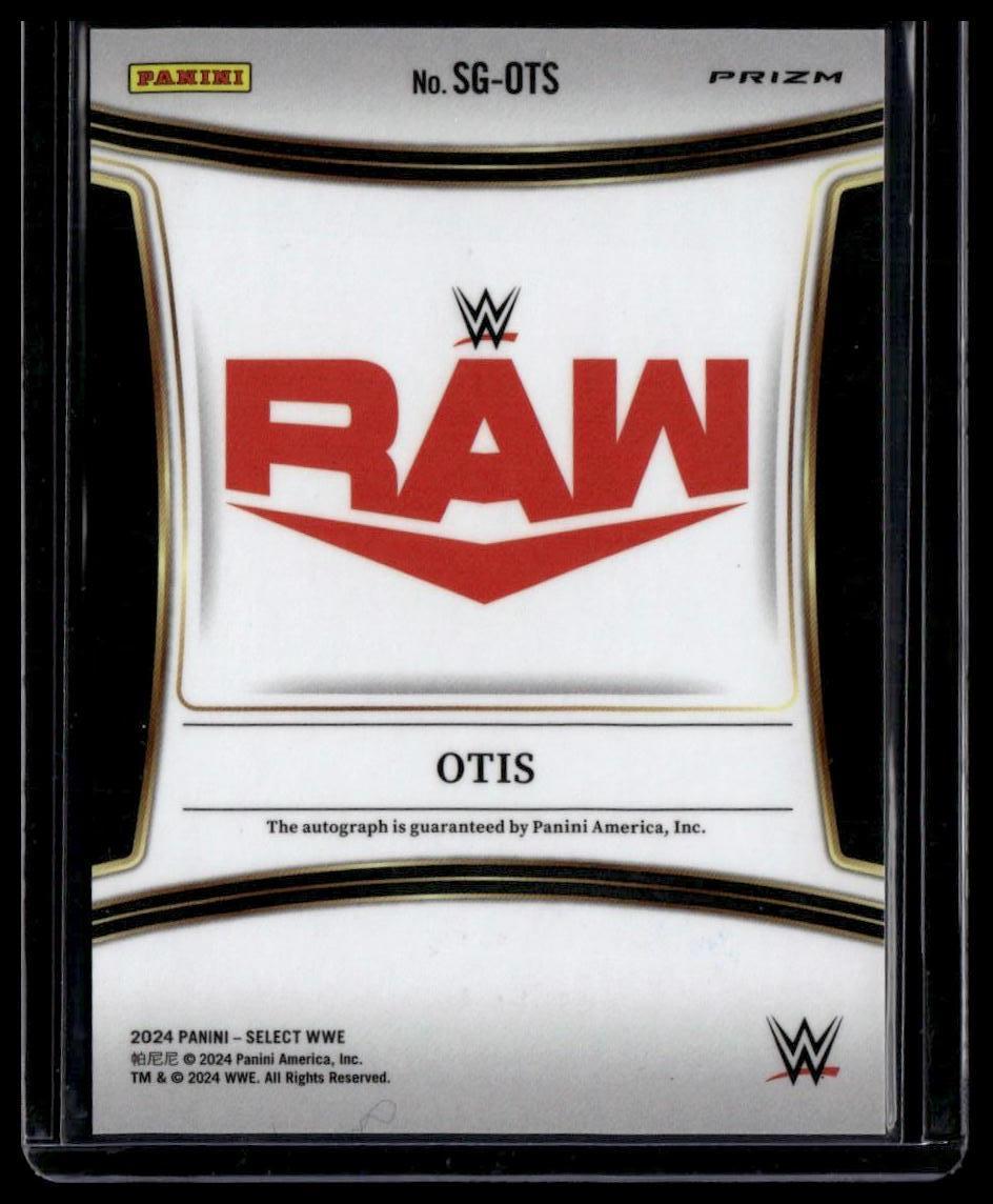2022 Panini Select WWE #SG-OTS Otis Signatures Red Wave Prizms