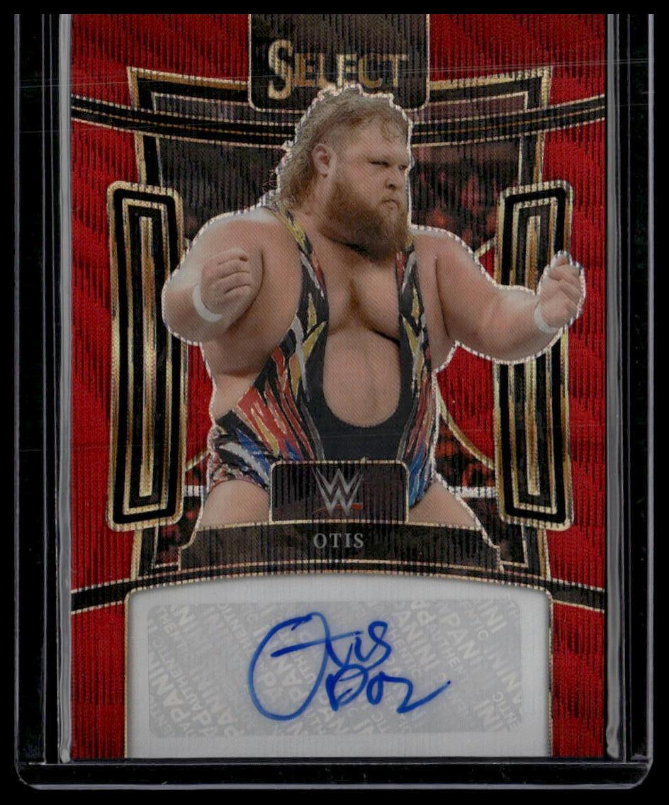 2022 Panini Select WWE #SG-OTS Otis Signatures Red Wave Prizms