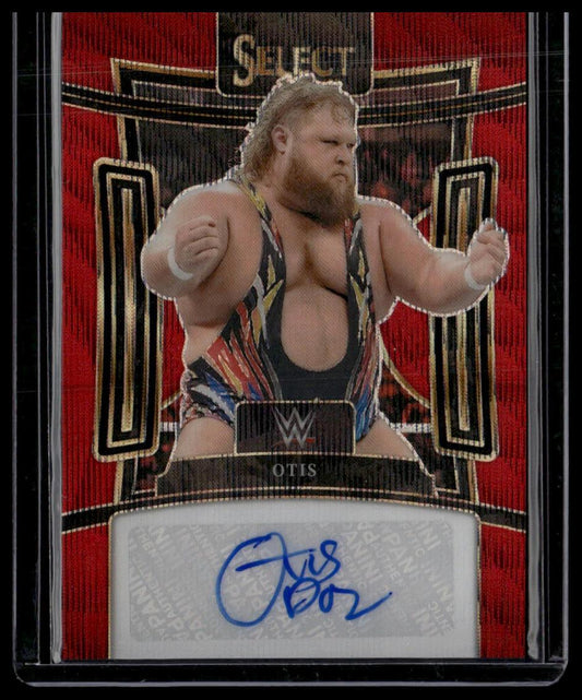 2022 Panini Select WWE #SG-OTS Otis Signatures Red Wave Prizms