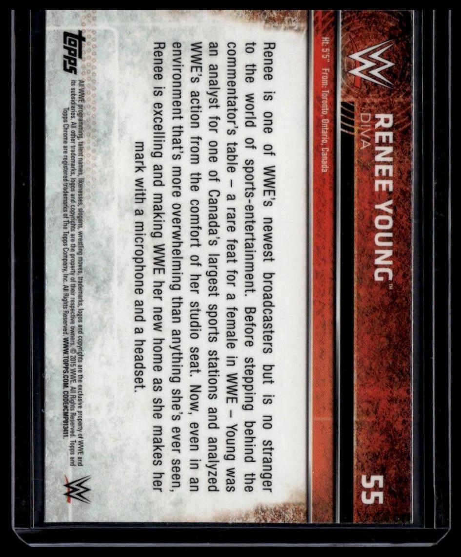 2015 Topps Chrome WWE #55 Renee Young Refractor