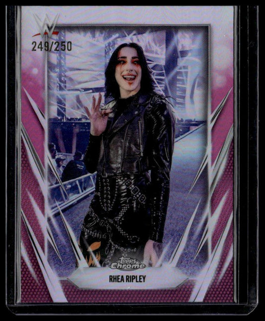 2026 Topps Chrome WWE #20 Rhea Ripley Pink Refractor #/250